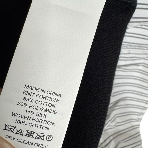 Kate spade Mixed Media Stripe Hem Cotton Silk Sweater Black Size XS - Picture 8 of 9